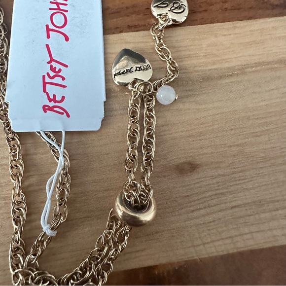 Betsey Johnson Love Fest Butterfly Necklace Multicolored Crystals Long Chain - Picture 4 of 4